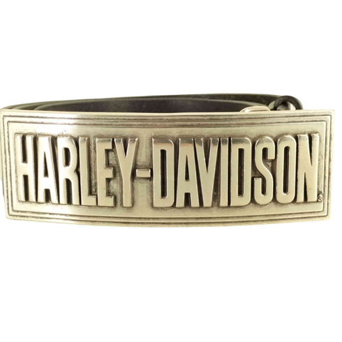 ハーレーダビッドソン HARLEY-DAVIDSON ロゴバックル エンボスロゴ レザーベルト メンズ 32