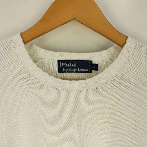 ポロバイラルフローレン Polo by RALPH LAUREN 香港製 ポニー刺繍 ラグランスリーブ コットンニット メンズ import:M