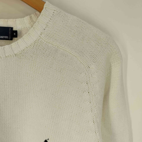 ポロバイラルフローレン Polo by RALPH LAUREN 香港製 ポニー刺繍 ラグランスリーブ コットンニット メンズ import:M