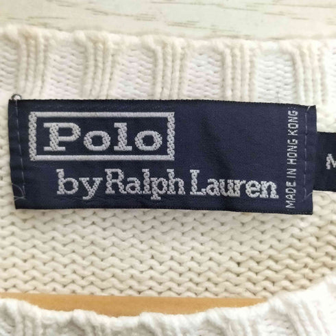 ポロバイラルフローレン Polo by RALPH LAUREN 香港製 ポニー刺繍 ラグランスリーブ コットンニット メンズ import:M