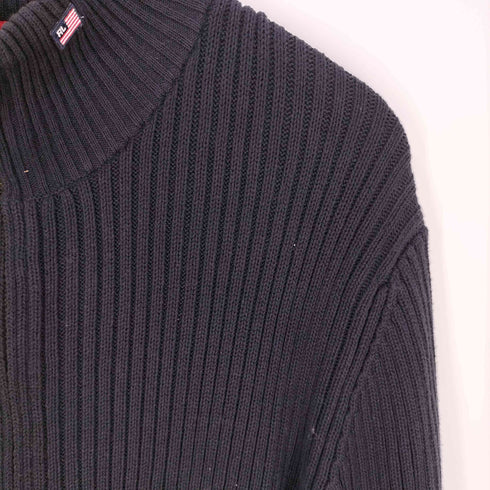 ポロジーンズカンパニーラルフローレン POLO JEANS COMPANY RALPH LAUREN スモールロゴワッペン コットン ドライバーズニット メンズ import:L
