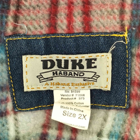 デューク duke デニムカバーオール 裏地チェック柄 メンズ JPN:XXL