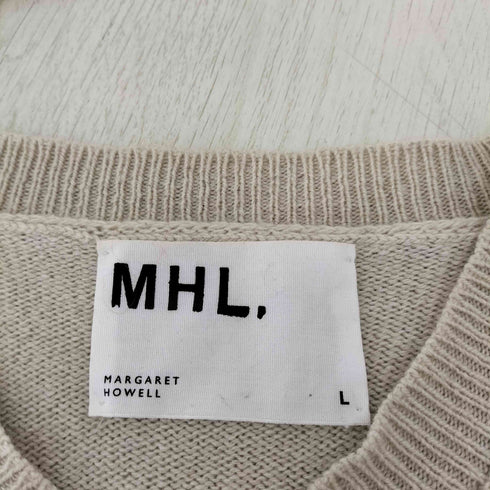 エムエイチエル MHL. Vネック ミドルゲージ ウール コットンニット メンズ JPN:L