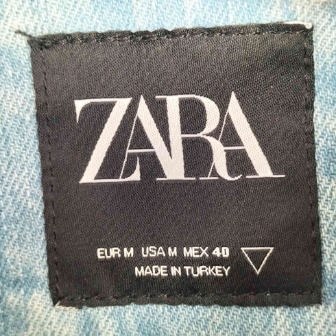 ザラ ZARA ペイントダメージデニムジャケット メンズ import:M