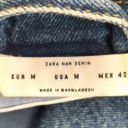 ザラ ZARA ダブルライダース デニムジャケット メンズ import:M