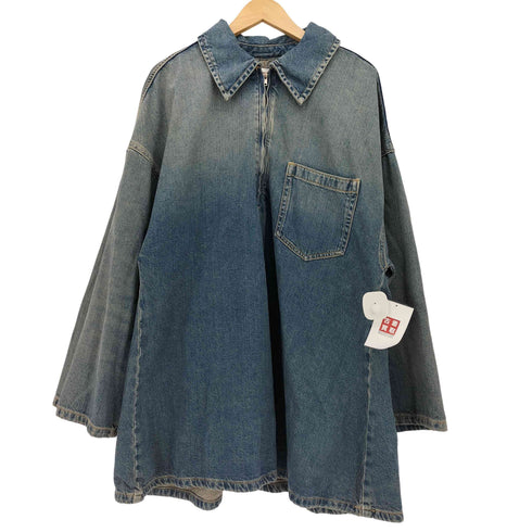 ザラ ZARA ハーフジップ デニム ワンピース レディース import:M