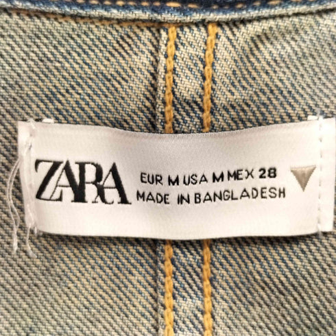 ザラ ZARA ハーフジップ デニム ワンピース レディース import:M