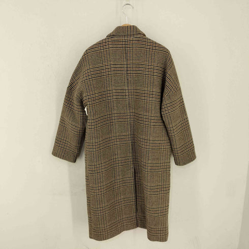 ザラ ZARA ガンクラブチェック 2Bロングコート レディース import:S