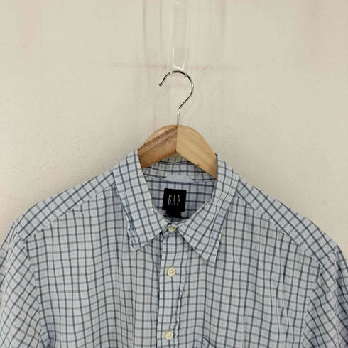 ギャップ Gap 00s ボタンダウン チェックS/Sシャツ メンズ import:M