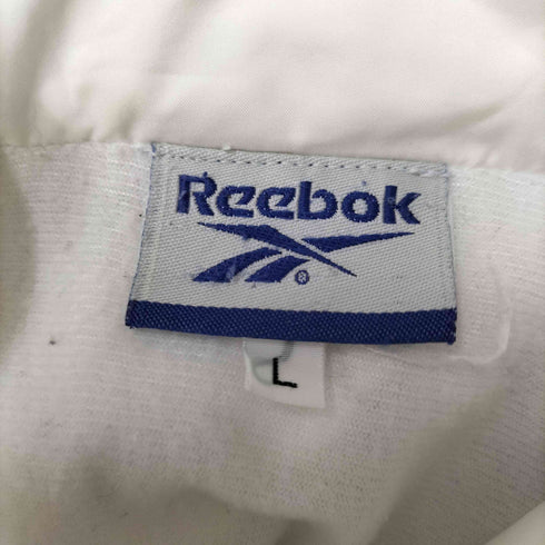 リーボック Reebok 90-00S トリコカラー ロゴ ライン ポリ ジップアップ ジャケット 裾ロゴ 刺繍 ユニセックス レディース import:L