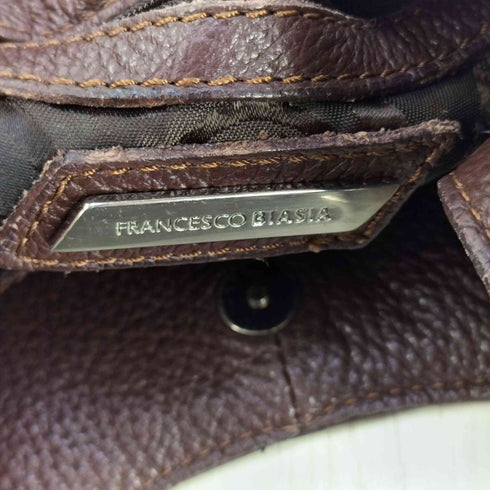 FRANCESCO BIASIA ステッチデザイン レザー ハンドバッグ レディース
