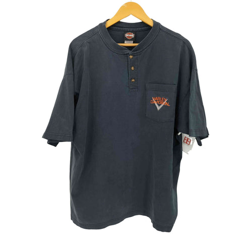 ハーレーダビッドソン HARLEY-DAVIDSON ヘンリーネック ポケットS/S Tシャツ ビッグサイズ メンズ