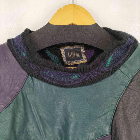 ATTACHE 90S レザーコンビ3D切り替えニット メンズ JPN:L