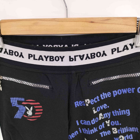 プレイボーイ PLAYBOY Y2K ラメ スリーライン ジョガーフレアパンツ レディース JPN:M