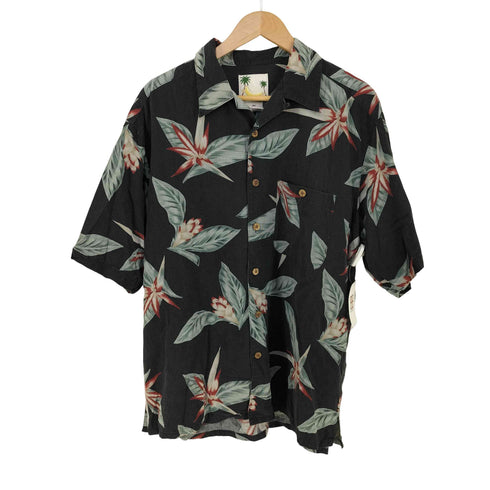 BANANA CABANA シルク オープンカラーアロハシャツ メンズ import:L