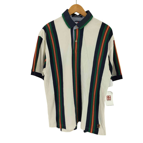 トミーヒルフィガー TOMMY HILFIGER ストライプ 鹿の子ポロシャツ メンズ import:L