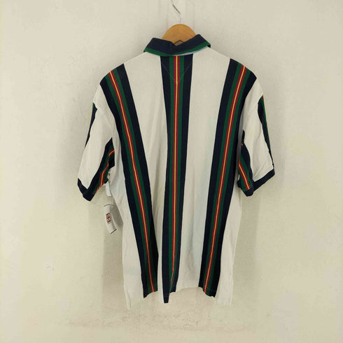 トミーヒルフィガー TOMMY HILFIGER ストライプ 鹿の子ポロシャツ メンズ import:L
