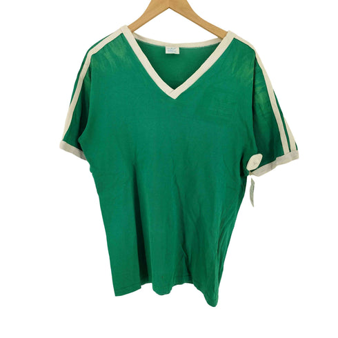 アディダス adidas スリーストライプ VネックTシャツ メンズ import:XL