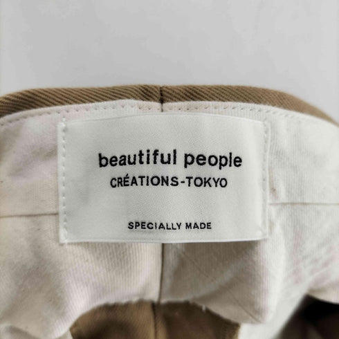ビューティフルピープル beautiful people selvedge logo chino two tuck wide pants レディース JPN:36