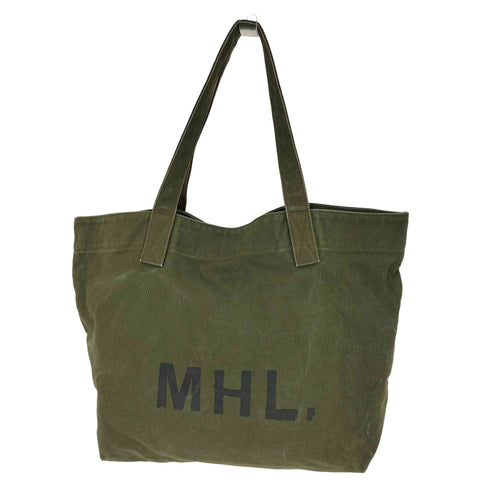 エムエイチエル MHL. CANVAS LOGO TOTE ロゴ キャンバストートバッグ レディース