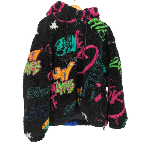 ザラ ZARA ネオン ペイント 総柄 ボアジャケット メンズ L-XL