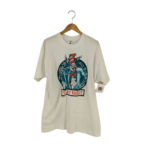 フルーツオブザルーム FRUIT OF THE LOOM DOG EAT DOG PSILLY RABBIT 1993コピーライト クルーネックTシャツ メンズ import:XL