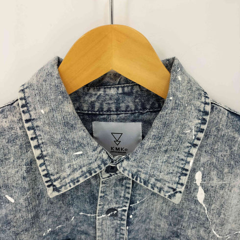 KMK KINGLY MASK ペンキ クラッシュ加工 L/S デニムシャツ メンズ FREE