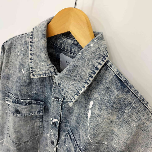KMK KINGLY MASK ペンキ クラッシュ加工 L/S デニムシャツ メンズ FREE