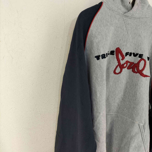 トリプルファイブソウル TRIPLE FIVE SOUL 90-00s ロゴ刺繍 前V ツートン プルオーバーパーカー ハトメ BBOY メンズ