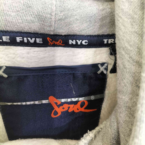 トリプルファイブソウル TRIPLE FIVE SOUL 90-00s ロゴ刺繍 前V ツートン プルオーバーパーカー ハトメ BBOY メンズ