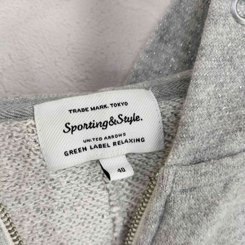ユナイテッドアローズグリーンレーベルリラクシング UNITED ARROWS green label relaxing ラメウラケ フード パーカー レディース JPN:40