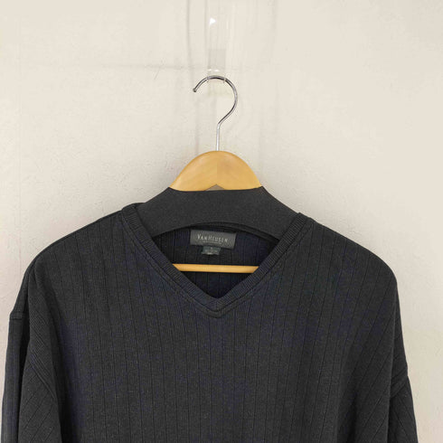 ヴァンヒューゼン VAN HEUSEN コットンレーヨン Vネックニット メンズ import:L