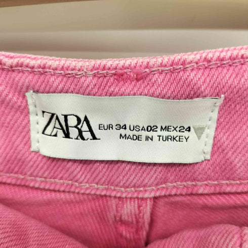 ザラ ZARA pink high waisted straight leg jeans レディース JPN:34