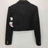 ザラ ZARA black tweed double breasted cropped blazer gold buttons ツイード クロップド テーラードジャケット レディース JPN:XS