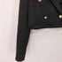 ザラ ZARA black tweed double breasted cropped blazer gold buttons ツイード クロップド テーラードジャケット レディース JPN:XS
