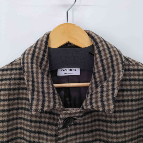 アーバンリサーチ URBAN RESEARCH カシミア混 チェックステンカラーコート メンズ JPN:L