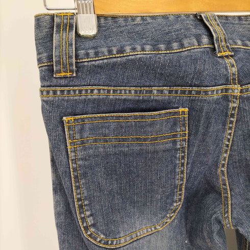 MCJA イエロー ステッチ ローライズ フレア デニム パンツ Y2K レディース 26