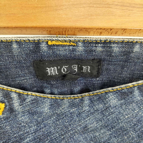 MCJA イエロー ステッチ ローライズ フレア デニム パンツ Y2K レディース 26