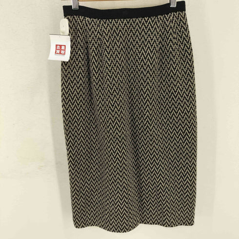 90-00s Saint Joie ナイガイ社 ウールヘリンボーン ノーカラージャケット スカート セットアップ レディース M