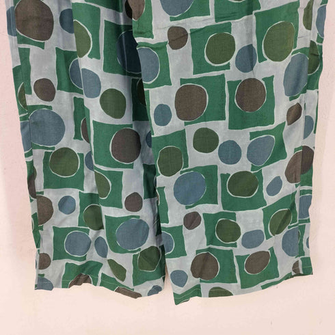 90s KINGWIN ウッドボタン レーヨン100 総柄パジャマパンツ YKK メンズ 2L