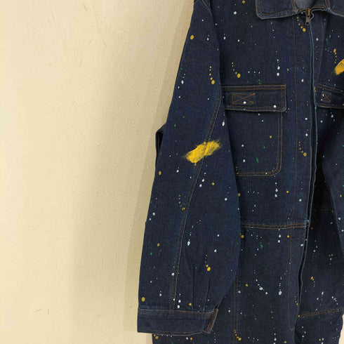 Painting Denim インディゴ ペイントデニムオーバーオール メンズ 3L