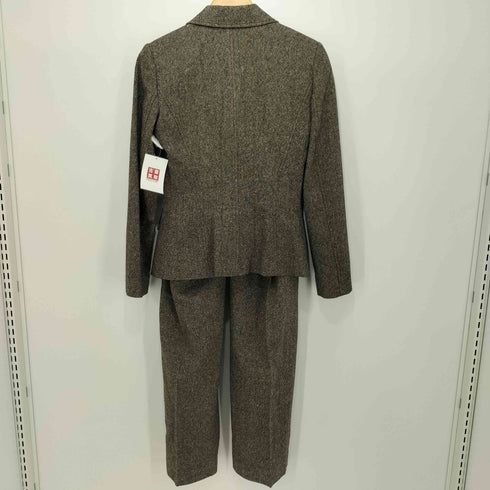 マックスアンドコー MAX & CO. ウッドボタン ウール 2B ネップ テーラードジャケット スラックスパンツ セットアップ レディース 38/40
