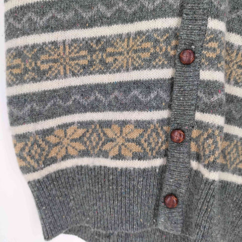 ヴァンヒューゼン VAN HEUSEN ノルディック柄 クルミボタン ウールナイロン ニットベスト メンズ import:M