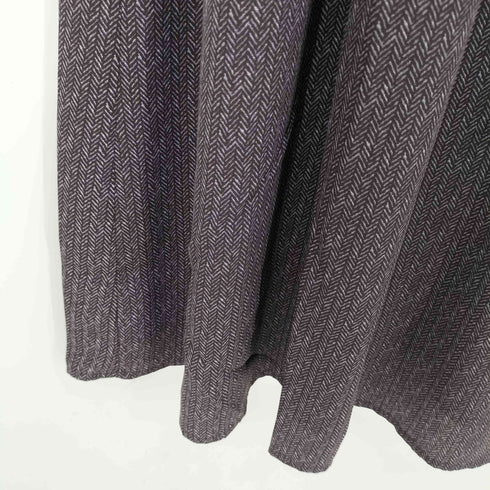 リブインコンフォート live in comfort ボウタイ付きワンピース パープルヘリンボーン レディース MP