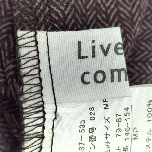 リブインコンフォート live in comfort ボウタイ付きワンピース パープルヘリンボーン レディース MP