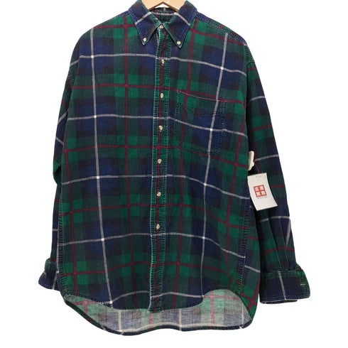 エルエルビーン L.L.Bean 80-90s チェック柄 コーデュロイ BD L/Sシャツ メンズ import:M