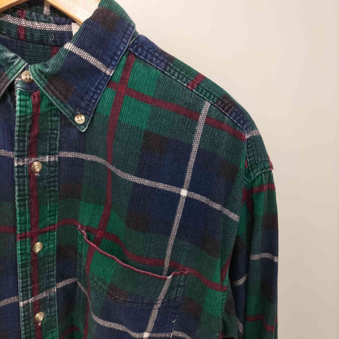 エルエルビーン L.L.Bean 80-90s チェック柄 コーデュロイ BD L/Sシャツ メンズ import:M