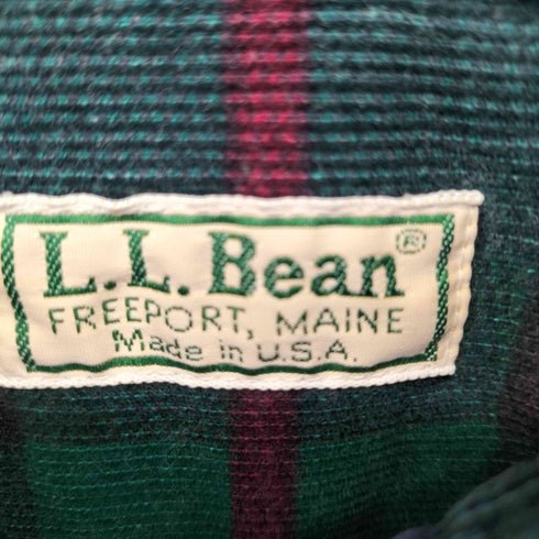 エルエルビーン L.L.Bean 80-90s チェック柄 コーデュロイ BD L/Sシャツ メンズ import:M