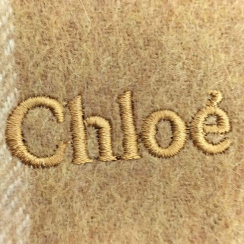 クロエ Chloe カシミヤ100 チェック柄 大判ストール レディース
