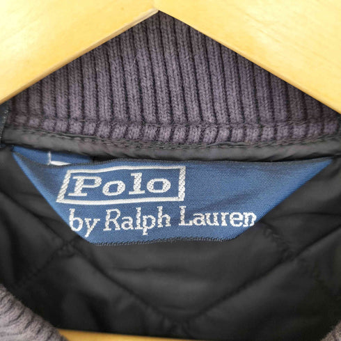 ポロバイラルフローレン Polo by RALPH LAUREN 90S 三角タグ スウェードショルダーパッチ キルティング ハンティングベスト メンズ import:S
